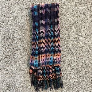 Beautiful Purple Orange Pink and Blue Chevron Scarf by G